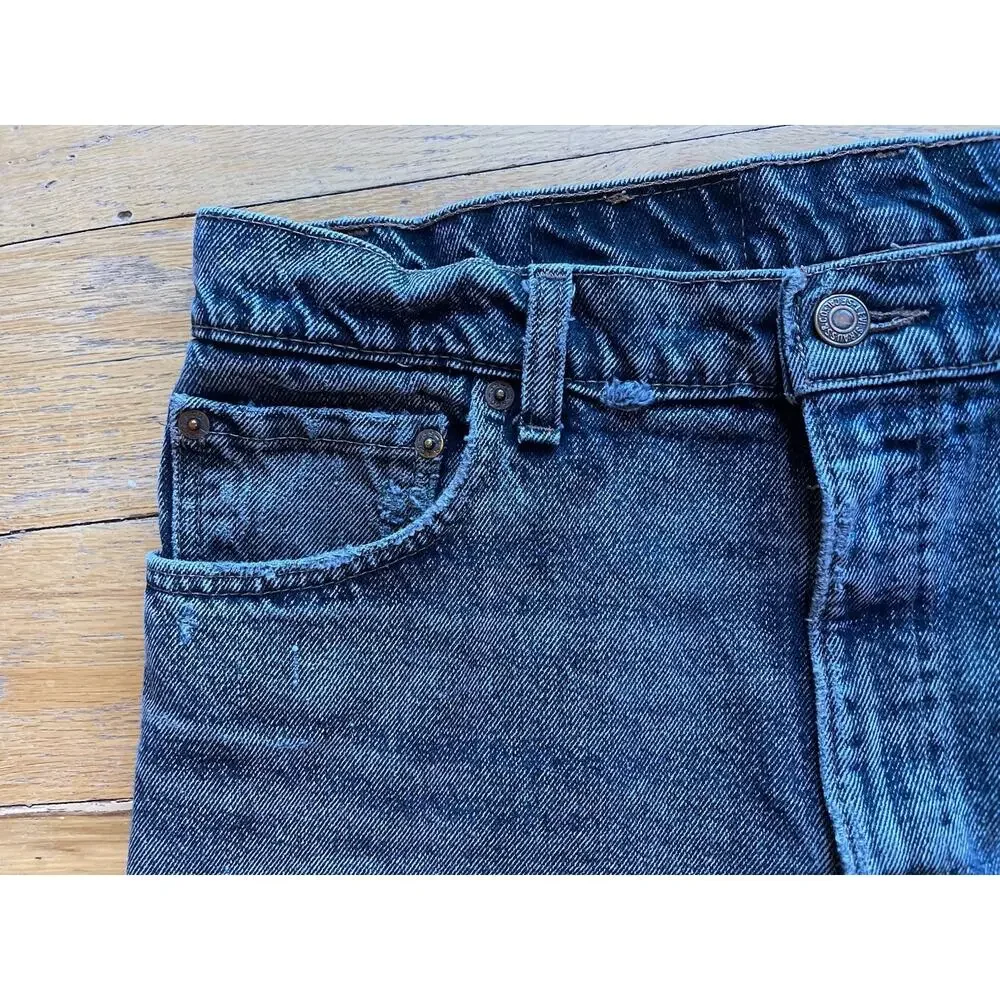 Vintage 1991 USA Levi’s Black Relaxed Fit Jeans W35 L34 Distressed 100% Cotton